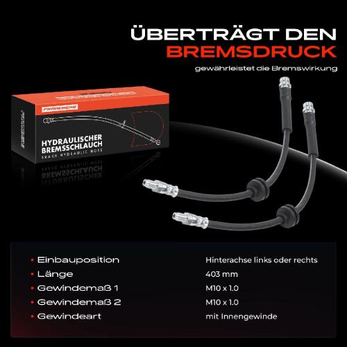Frankberg 2x Bremsschlauch Bremsschl uche Hinterachse Links oder Rechts f r Mazda 3 BK BL 5 CR19 CW Bild Frankberg 2x Bremsschlauch Bremsschl uche Hinterachse Links oder Rechts f r Mazda 3 BK BL 5 CR19 CW