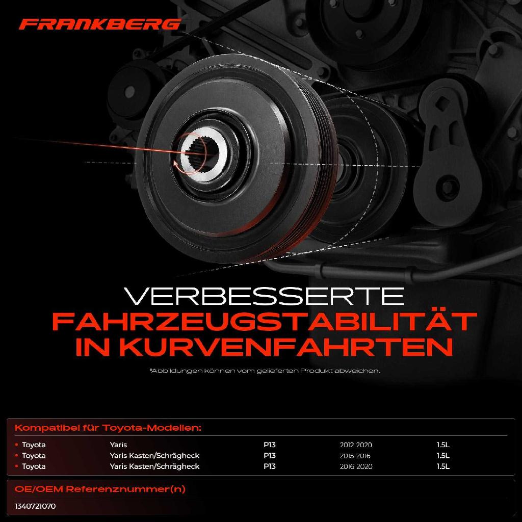 1x Riemenscheibe Kurbelwelle für Toyota Yaris Kasten/Schrägheck P13 1.5L