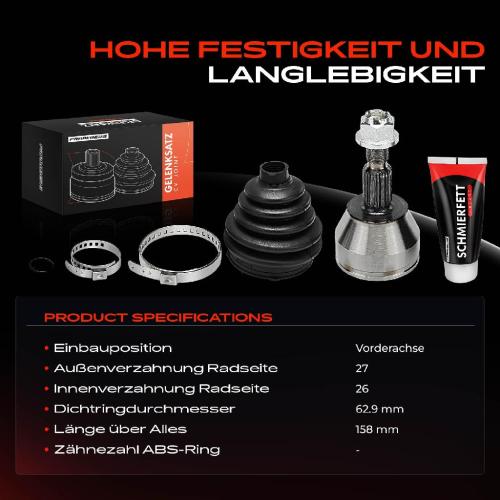 Frankberg 1x Antriebswelle Gelenksatz Vorderachse für Ford C-Max II Focus III Grand C-Max 1.5L Bild Frankberg 1x Antriebswelle Gelenksatz Vorderachse für Ford C-Max II Focus III Grand C-Max 1.5L