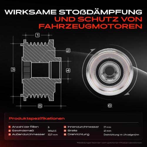 1x Generatorfreilauf Lichtmaschine für Citroën Berlingo C3 C4 DS Opel Combo Peugeot Bild 1x Generatorfreilauf Lichtmaschine für Citroën Berlingo C3 C4 DS Opel Combo Peugeot