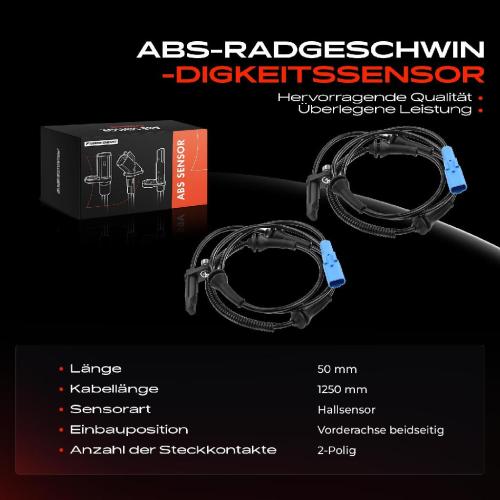 2x ABS Sensor Vorne für Citroën C5 III Break C6 Peugeot 407 Coupe SW 508 I Kasten/Kombi Bild 2x ABS Sensor Vorne für Citroën C5 III Break C6 Peugeot 407 Coupe SW 508 I Kasten/Kombi