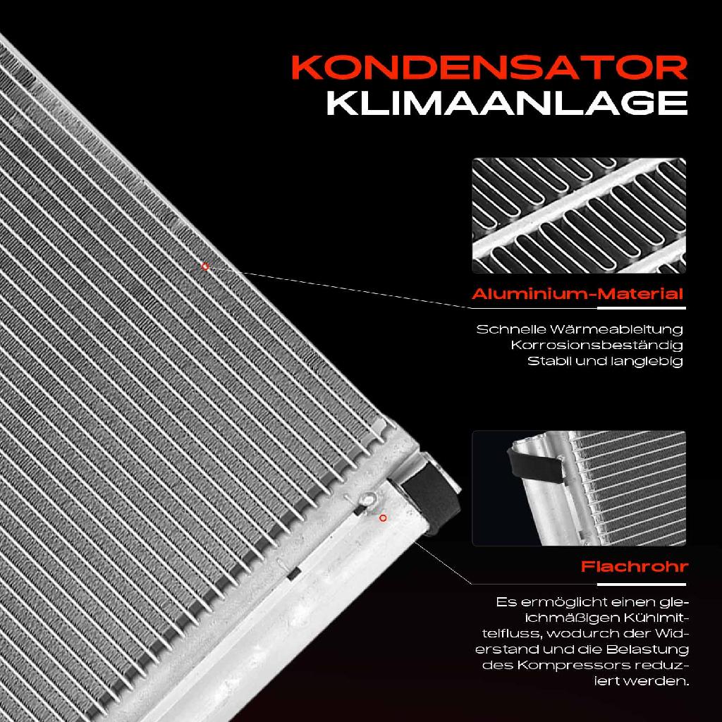 1x Kondensator Klimaanlage für Fiat Panda 169 1.1L-1.4L Bj ab 2013
