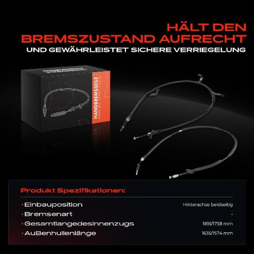 2x Seilzug Feststellbremse Hinterachse beidseitig für KIA Sportage Van JE KM 2.0L 2004-2010 Bild 2x Seilzug Feststellbremse Hinterachse beidseitig für KIA Sportage Van JE KM 2.0L 2004-2010
