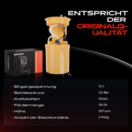 Frankberg 1x Kraftstoffpumpe für VW Transporter V Bus Kasten Pritsche/Fahrgestell 1.9L 2.0L 2.5L 2003-2015 Bild Frankberg 1x Kraftstoffpumpe für VW Transporter V Bus Kasten Pritsche/Fahrgestell 1.9L 2.0L 2.5L 2003-2015