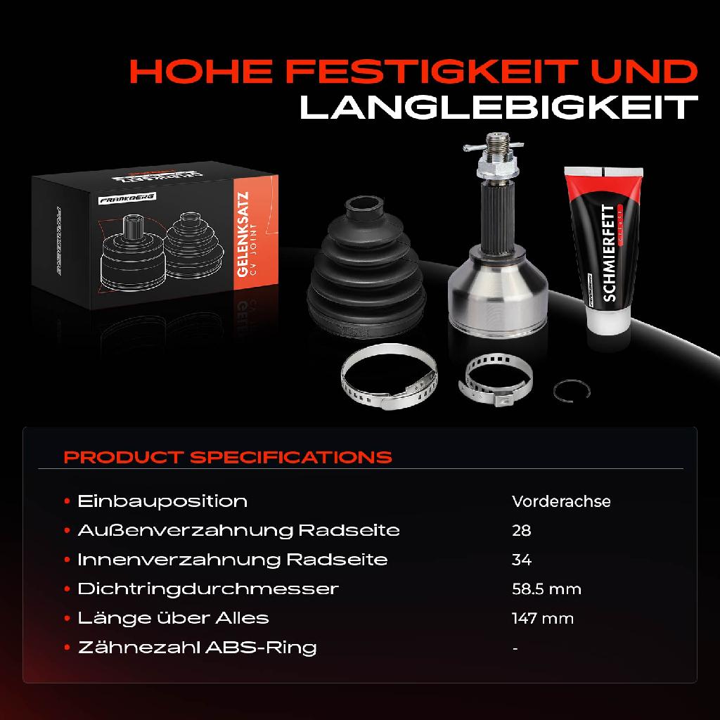 1x Antriebswelle Gelenksatz Vorderachse für Citroën Berlingo C4 C5 Peugeot 308 508 II