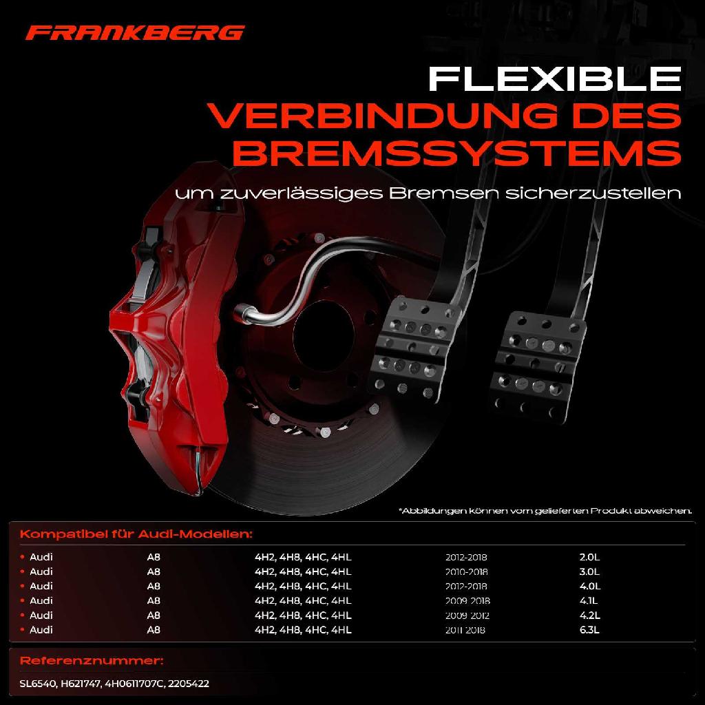 2x Bremsschlauch Bremsschläuche Vorderachse Links oder Rechts für Audi A8 4H2 4H8 4HC 4HL