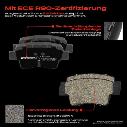 Frankberg 4x Bremsbeläge Hinterachse für Fiat Grande Punto Evo Opel Corsa D Kasten/Schrägheck 2005-2014 Bild Frankberg 4x Bremsbeläge Hinterachse für Fiat Grande Punto Evo Opel Corsa D Kasten/Schrägheck 2005-2014