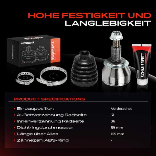 Frankberg 1x Antriebswelle Gelenksatz Vorderachse für Mazda 6 Kombi Stufenheck GJ GL CX-5 Bild Frankberg 1x Antriebswelle Gelenksatz Vorderachse für Mazda 6 Kombi Stufenheck GJ GL CX-5