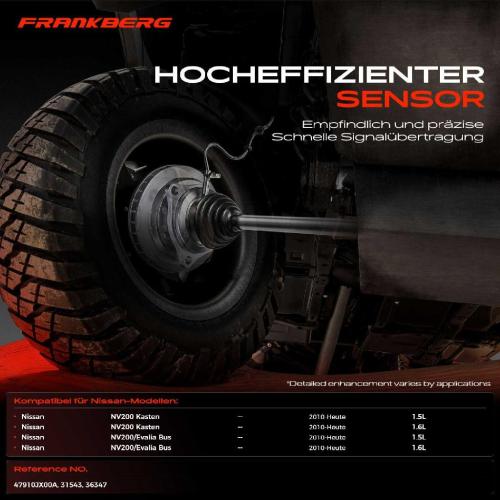 Frankberg 1x ABS Sensor Vorderachse beidseitig für Nissan NV200 Kasten NV200/Evalia Bus 1.5L 1.6L Bj ab 2010 Bild Frankberg 1x ABS Sensor Vorderachse beidseitig für Nissan NV200 Kasten NV200/Evalia Bus 1.5L 1.6L Bj ab 2010