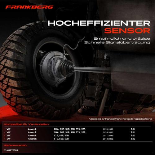 Frankberg 1x ABS Sensor Hinterachse rechts für VW Amarok 2HA 2HB S1B S6B S7A S7B S1B S6B S7B 2.0L 3.0L 2010-2022 Bild Frankberg 1x ABS Sensor Hinterachse rechts für VW Amarok 2HA 2HB S1B S6B S7A S7B S1B S6B S7B 2.0L 3.0L 2010-2022