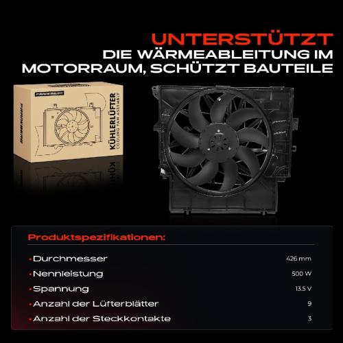 Frankberg 1x Motorkühller Einfachlüfter mit Kühlerlüfterrahmen BMW X3 F25 sDrive X4 F26 xDrive 2010-2018 Bild Frankberg 1x Motorkühller Einfachlüfter mit Kühlerlüfterrahmen BMW X3 F25 sDrive X4 F26 xDrive 2010-2018
