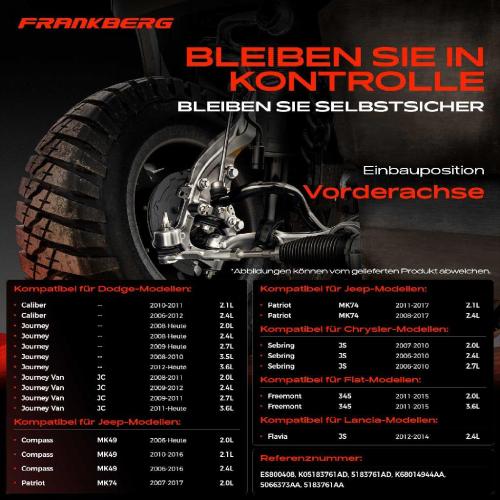 2x Spurstangenkopf Vorderachse für Chrysler Sebring Cabriolet Dodge Caliber Journey Van Fiat Freemont Jeep Bild 2x Spurstangenkopf Vorderachse für Chrysler Sebring Cabriolet Dodge Caliber Journey Van Fiat Freemont Jeep