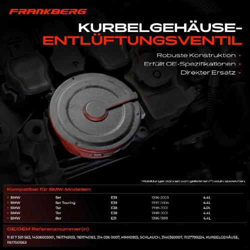 1x Ventil Kurbelgehäusentlüftung für BMW 5er E39 7er E38 8er E31 Bild 1x Ventil Kurbelgehäusentlüftung für BMW 5er E39 7er E38 8er E31