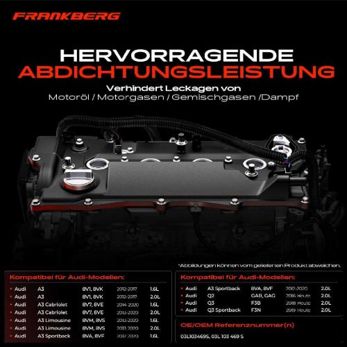 1x Ventildeckel Zylinderkopfhaube für VW Golf 6 Caddy Audi A3 Seat Skoda Octavia 1.6L 2.0L Bild 1x Ventildeckel Zylinderkopfhaube für VW Golf 6 Caddy Audi A3 Seat Skoda Octavia 1.6L 2.0L