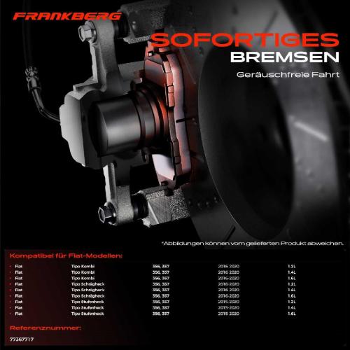 4x Bremsbeläge Hinterachse für Fiat Tipo Kombi Schrägheck Stufenheck 356 357 2015-2020 Bild 4x Bremsbeläge Hinterachse für Fiat Tipo Kombi Schrägheck Stufenheck 356 357 2015-2020