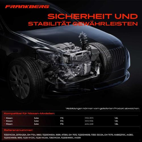 2x Motorlager Drehmomentstützlager Vorne und Hinten für Nissan Juke F15 1.6L Bj ab 2010 Bild 2x Motorlager Drehmomentstützlager Vorne und Hinten für Nissan Juke F15 1.6L Bj ab 2010