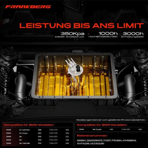 1x Kraftstoffpumpe für BMW 1er Cabriolet E88 1er Coupe E82 3er E90 3er Cabriolet E93 3er Coupe E92 2004-2013 Bild 1x Kraftstoffpumpe für BMW 1er Cabriolet E88 1er Coupe E82 3er E90 3er Cabriolet E93 3er Coupe E92 2004-2013