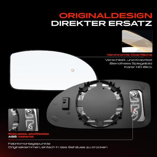 1x Spiegelglas Außenspiegel rechts für Ford Focus Kasten/Kombi Stufenheck Turnier Bild 1x Spiegelglas Außenspiegel rechts für Ford Focus Kasten/Kombi Stufenheck Turnier