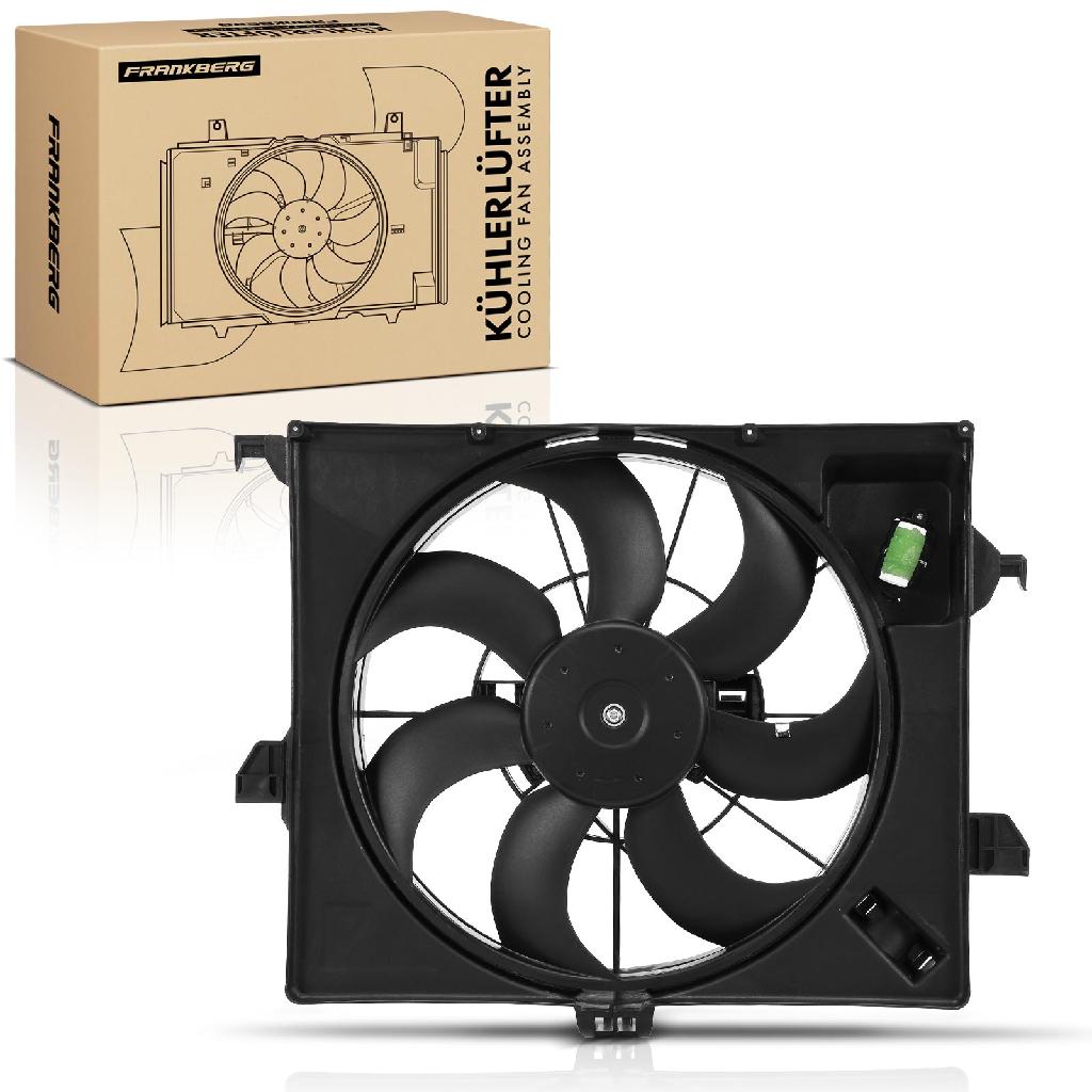 Frankberg 1x Motorkühller Einfachlüfter mit Kühlerlüfterrahmen Hyundai Accent IV RB i20 GB PB KIA Rio III
