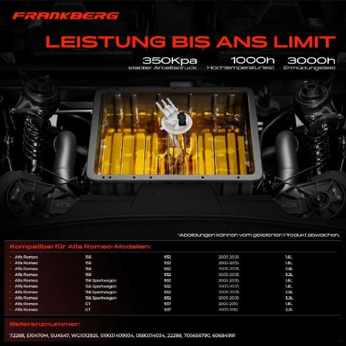 1x Kraftstoffpumpe für Alfa Romeo 156 932 156 Sportwagon GT 937 1.6L 1.8L 2.5L 3.2L 2003-2010 Bild 1x Kraftstoffpumpe für Alfa Romeo 156 932 156 Sportwagon GT 937 1.6L 1.8L 2.5L 3.2L 2003-2010