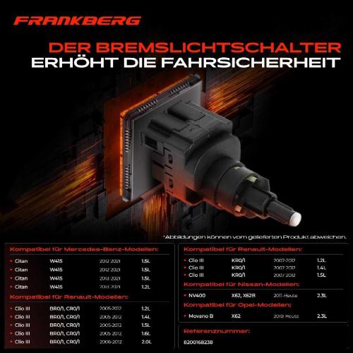 1x Bremslichtschalter für Opel Movano B Renault Clio 3 Twingo Nissan NV400 Bild 1x Bremslichtschalter für Opel Movano B Renault Clio 3 Twingo Nissan NV400