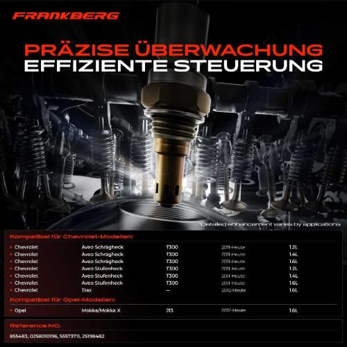 Frankberg 1x Lambdasonde Diagnosesonde Nach Katalysator für Chevrolet Aveo T300 Trax Opel Mokka J13 Bild Frankberg 1x Lambdasonde Diagnosesonde Nach Katalysator für Chevrolet Aveo T300 Trax Opel Mokka J13