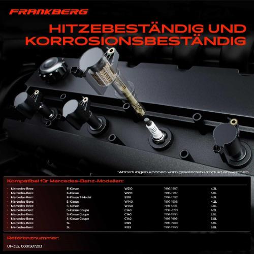 Frankberg 1x Zündmodul Zündspule für Mercedes-Benz W210 S210 W140 C140 R129 4.2L 5.0L 6.0L 1991-1999 Bild Frankberg 1x Zündmodul Zündspule für Mercedes-Benz W210 S210 W140 C140 R129 4.2L 5.0L 6.0L 1991-1999