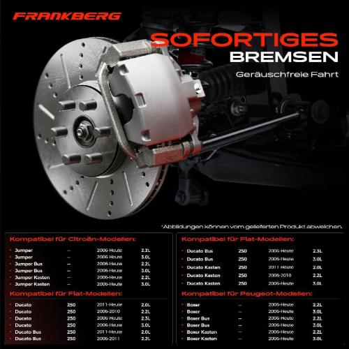 Frankberg 2x Bremsscheiben Hinterachse für Citroën Jumper Bus Kasten Pritsche/Fahrgestell Fiat Ducato Peugeot Boxer Bild Frankberg 2x Bremsscheiben Hinterachse für Citroën Jumper Bus Kasten Pritsche/Fahrgestell Fiat Ducato Peugeot Boxer