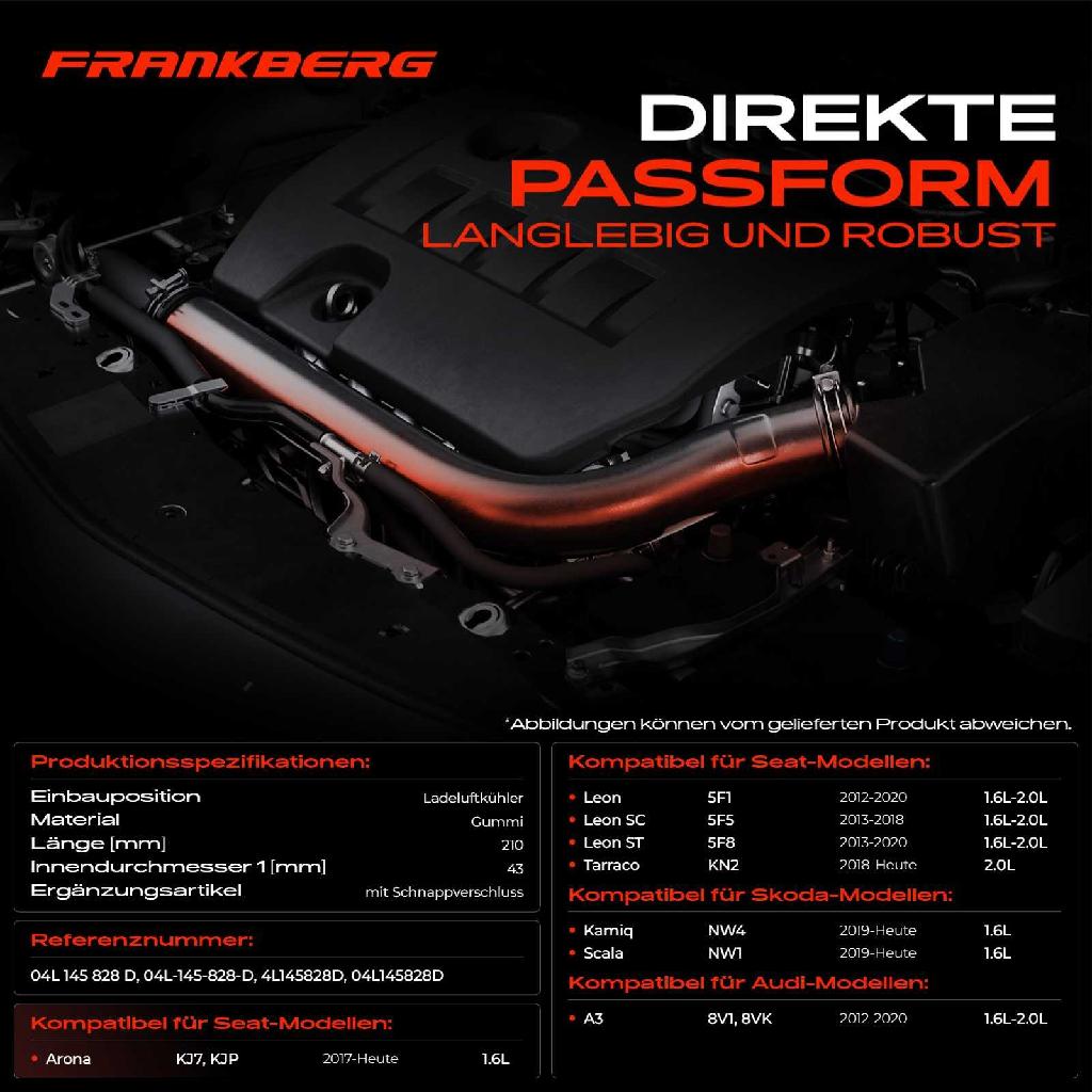 1x Kühlerschlauch Turboschlauch für VW Golf Passat Scirocco Sharan T-Cross Tiguan Allspace Touran T-ROC