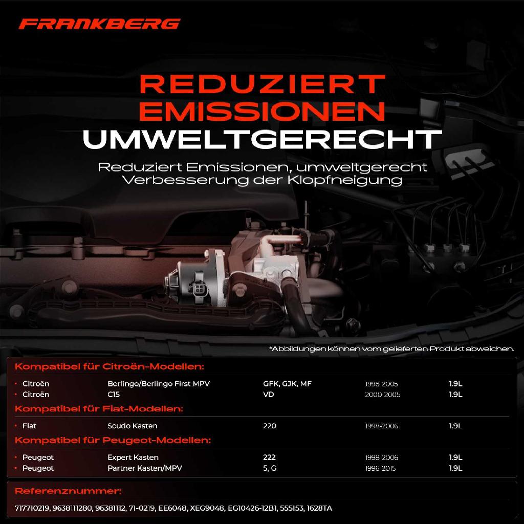 1x AGR-Ventil Abgasrückführungsventil für Citroën Berlingo/Berlingo First MPV C15 Fiat Scudo Kasten Peugeot