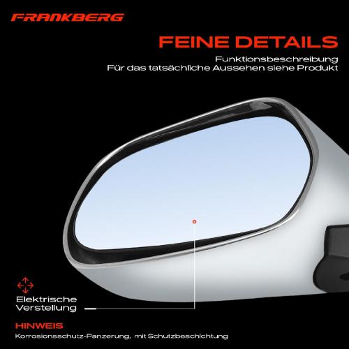 Frankberg 1x Außenspiegel Links für Toyota Land Cruiser Prado J12 3.0L 4.0L 2002-2010 Bild Frankberg 1x Außenspiegel Links für Toyota Land Cruiser Prado J12 3.0L 4.0L 2002-2010
