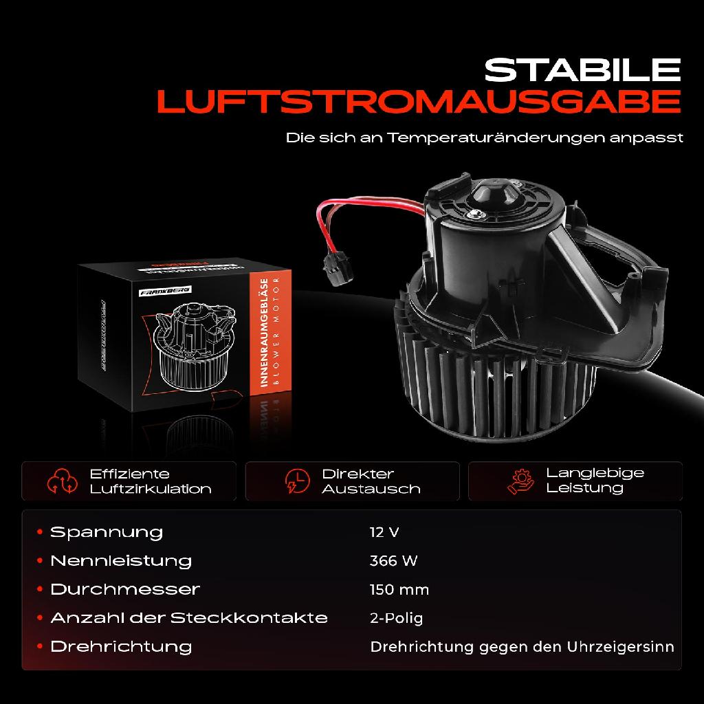 1x Gebläsemotor Innenraumgebläse für VW Multivan T5 T6 Transporter T5 T6 Sharan 7M6