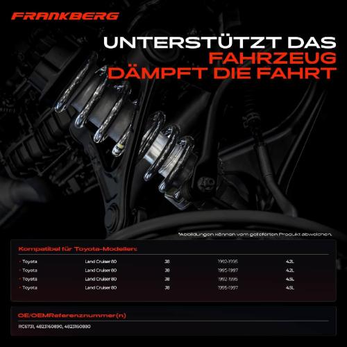 Frankberg 2x Fahrwerksfeder Hinterachse für Toyota Land Cruiser 80 J8 4.2L 4.5L 1992-1997 Bild Frankberg 2x Fahrwerksfeder Hinterachse für Toyota Land Cruiser 80 J8 4.2L 4.5L 1992-1997