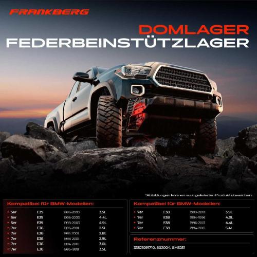 2x Domlager Federbeinstütz lager für BMW 5er E39 520i 525i 1995-2003 Bild 2x Domlager Federbeinstütz lager für BMW 5er E39 520i 525i 1995-2003