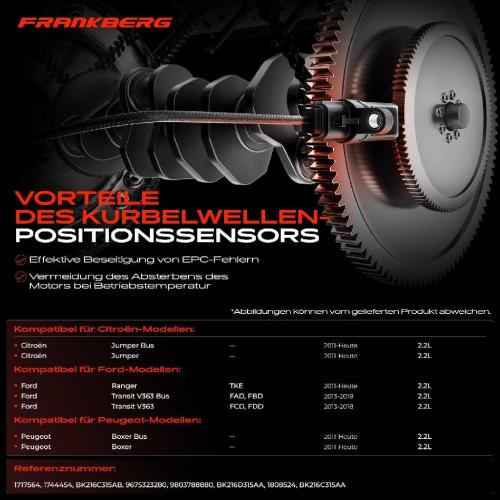 1x Kurbelwellensensor Impulsgeber für Citroën Jumper Ford Ranger Transit Peugeot Boxer 2.2L Bild 1x Kurbelwellensensor Impulsgeber für Citroën Jumper Ford Ranger Transit Peugeot Boxer 2.2L