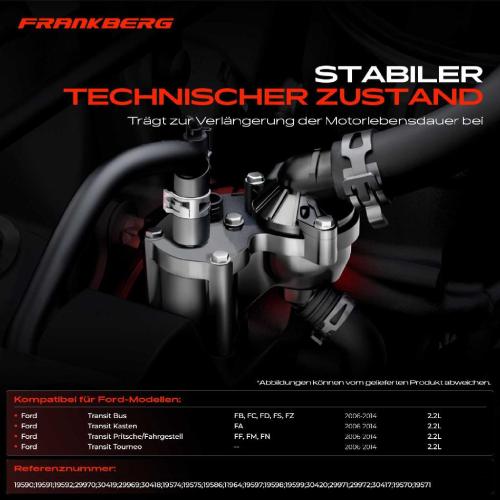 Frankberg 1x Thermostat Kühlmittel für Ford Transit FB FF Transit Tourneo 2.2L 2006-2014 Bild Frankberg 1x Thermostat Kühlmittel für Ford Transit FB FF Transit Tourneo 2.2L 2006-2014