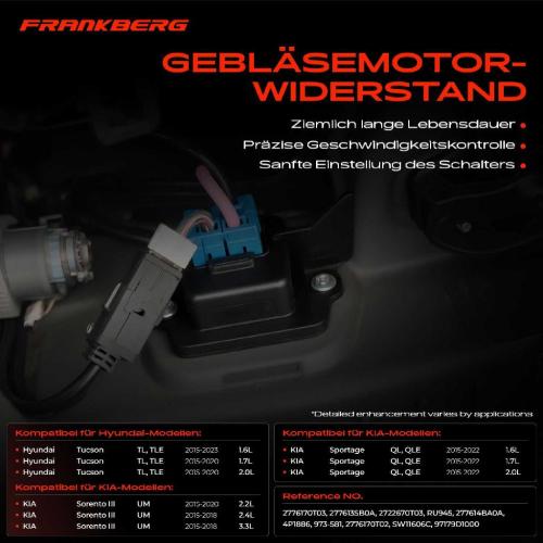 1x Widerstand Vorwiderstand Gebläsemotor für Hyundai Tucson TL TLE KIA Sorento III UM QLE Bild 1x Widerstand Vorwiderstand Gebläsemotor für Hyundai Tucson TL TLE KIA Sorento III UM QLE