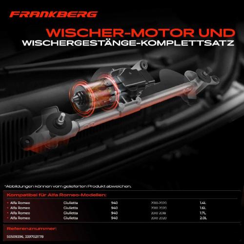 Frankberg 1x Wischerarm Scheibenwischer Vorne für Alfa Romeo Giulietta 940 2010-2017 Bild Frankberg 1x Wischerarm Scheibenwischer Vorne für Alfa Romeo Giulietta 940 2010-2017