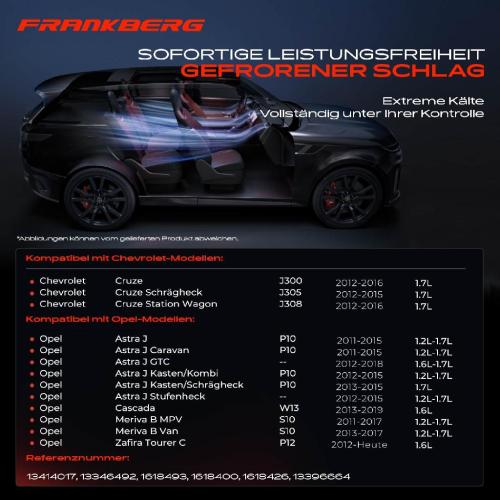 Frankberg 1x Klimakompressor für Opel Astra J P10 Meriva S10 Chevrolet Cruze J300 J305 J308 Bj ab 2011 Bild Frankberg 1x Klimakompressor für Opel Astra J P10 Meriva S10 Chevrolet Cruze J300 J305 J308 Bj ab 2011