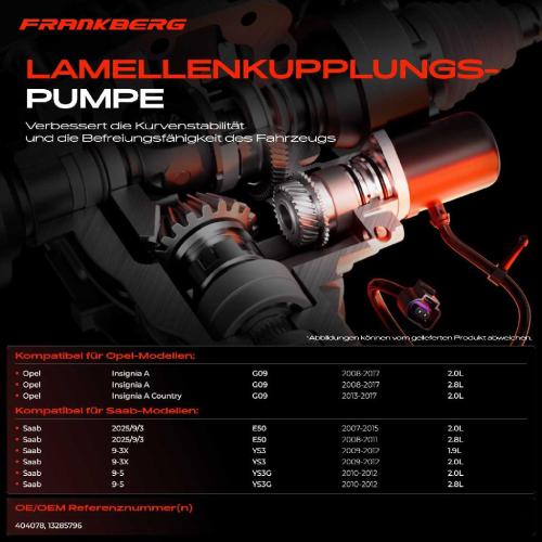 1x Lamellenkupplungspumpe für Saab 9-3 YS3F 9-5 YS3G Opel Insignia A Bild 1x Lamellenkupplungspumpe für Saab 9-3 YS3F 9-5 YS3G Opel Insignia A