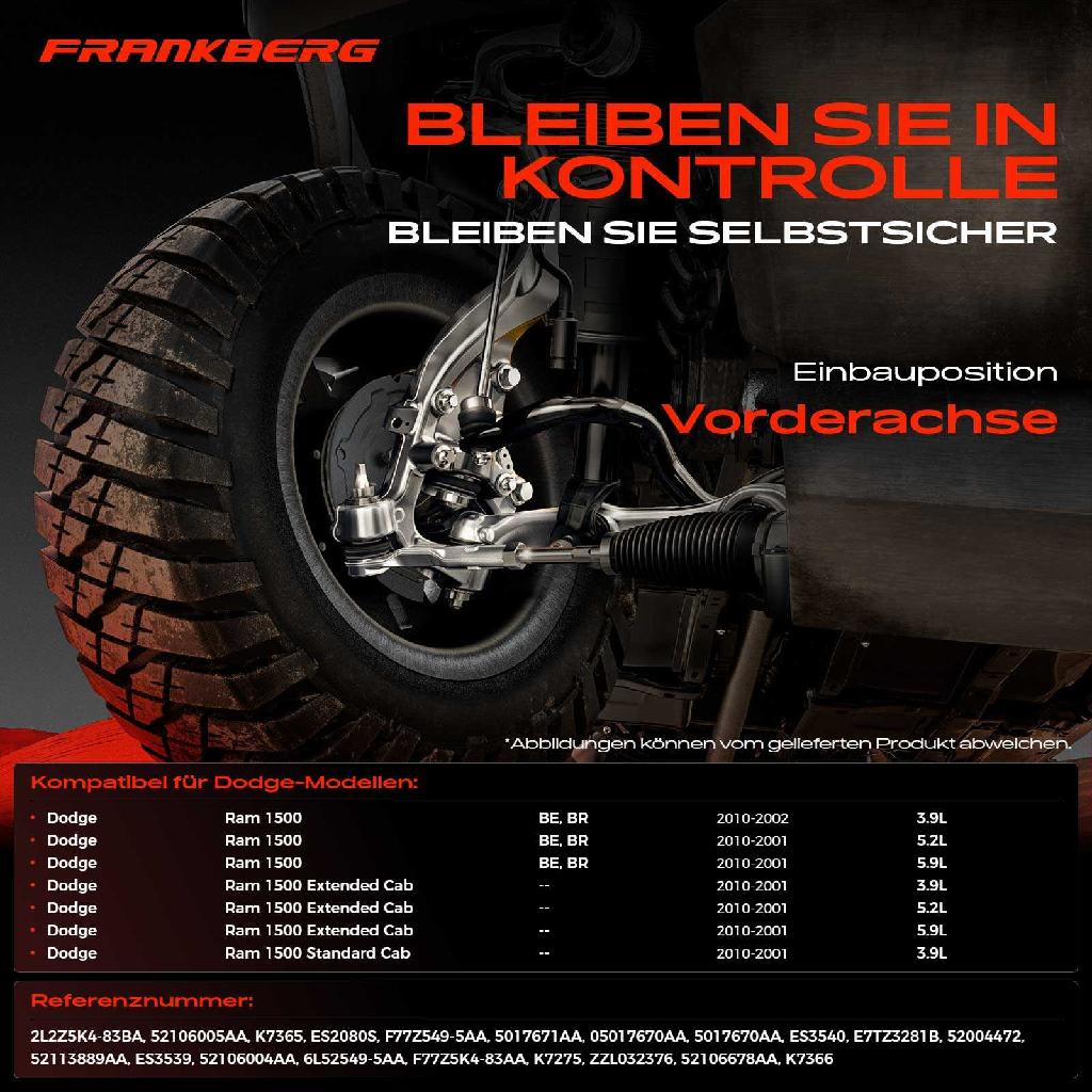 1x Querlenker Satz Vorderachse für Dodge Ram 1500 Extended Cab Pick-up Standard 3.9L 5.2L 5.9L 2001-2010
