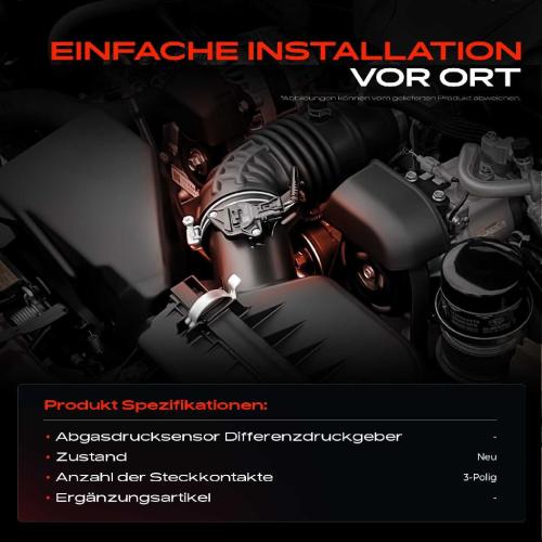 1x Abgasdrucksensor für Audi A4 8K B8 A5 A6 A8 2.0L 2.7L 3.0L Bild 1x Abgasdrucksensor für Audi A4 8K B8 A5 A6 A8 2.0L 2.7L 3.0L