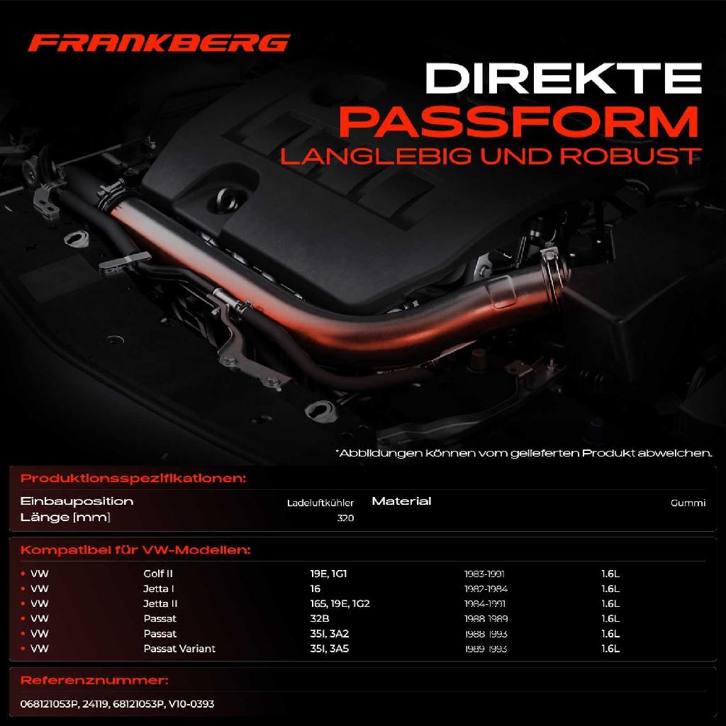 1x Kühlerschlauch Turboschlauch für VW Golf II 19E 1G1 Jetta I 16 Jetta II 165 19E 1G2 Passat 32B 35I 3A2