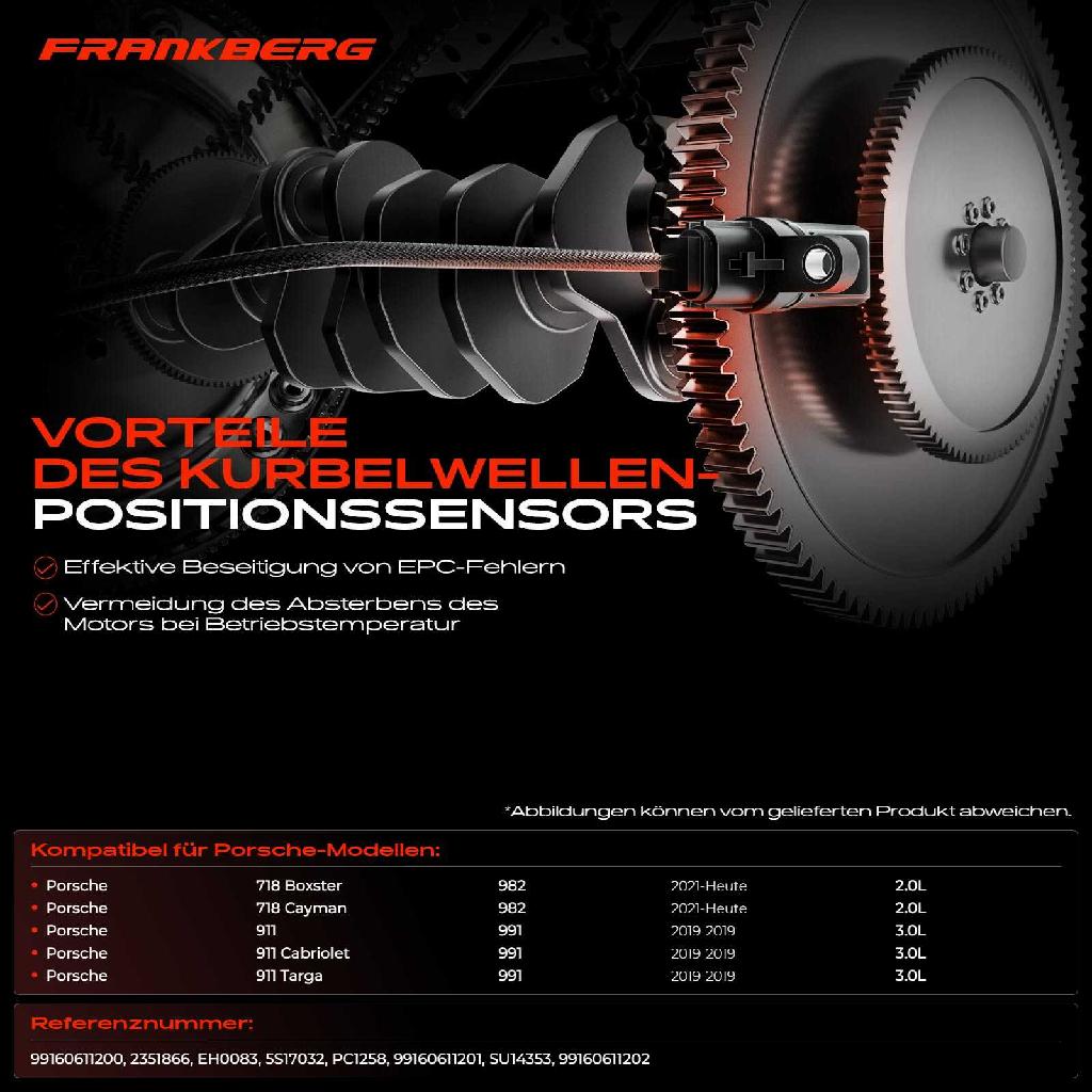 1x Kurbelwellensensor Impulsgeber für Porsche 718 Cayman 982 911 991 911 Targa