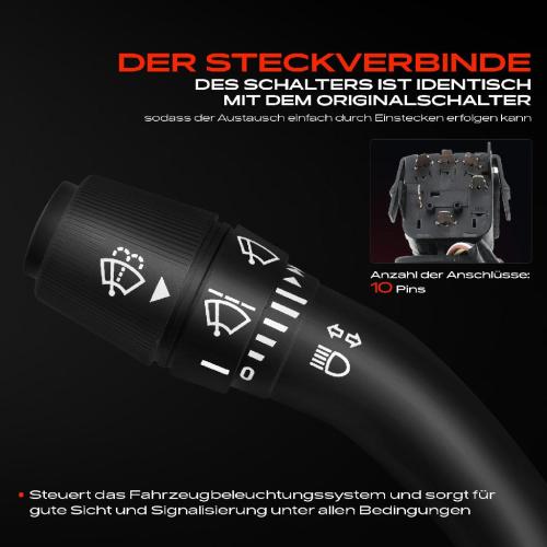 1x Kombischalter Lenkstockschalter für Opel Astra G F67 F08 F48 Zafira A Bild 1x Kombischalter Lenkstockschalter für Opel Astra G F67 F08 F48 Zafira A