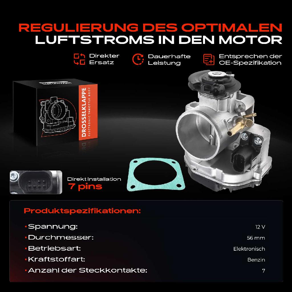 1x Drosselklappe Drosselklappenstutzen für VW Golf IV Cabriolet 1E7 2.0L 1998-2002