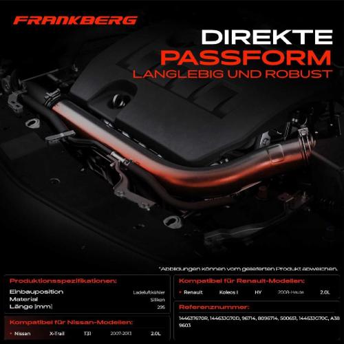 Frankberg 1x Kühlerschlauch Turboschlauch für Nissan X-Trail T31 Renault Koleos I HY 2.0L Bj ab 2007 Bild Frankberg 1x Kühlerschlauch Turboschlauch für Nissan X-Trail T31 Renault Koleos I HY 2.0L Bj ab 2007