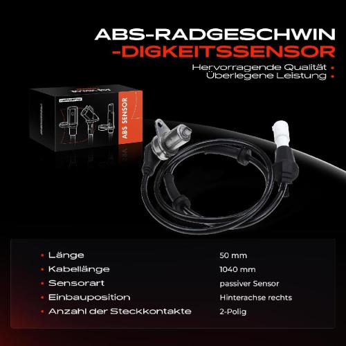 1x ABS Sensor Hinterachse rechts für BMW 5er E28 6er E24 1.8L 2.0L 2.4L 2.7L 2.5L 2.8L 3.4L 1975-1989 Bild 1x ABS Sensor Hinterachse rechts für BMW 5er E28 6er E24 1.8L 2.0L 2.4L 2.7L 2.5L 2.8L 3.4L 1975-1989