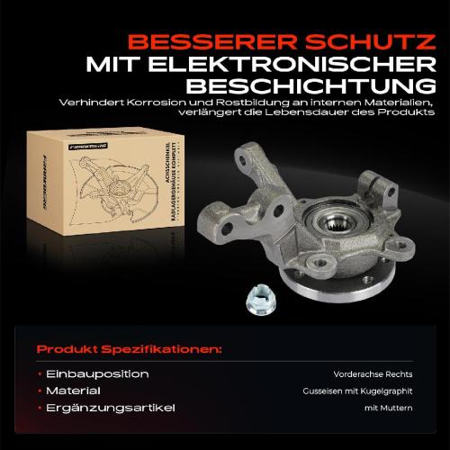 1x Achsschenkel Radlagergehäuse Komplett Vorderachse Rechts für Renault 19 Clio Kasten Bild 1x Achsschenkel Radlagergehäuse Komplett Vorderachse Rechts für Renault 19 Clio Kasten