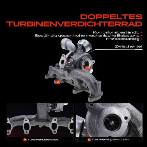 1x Turbolader Abgaskrümmer Einheit für VW Golf IV Audi A3 Seat Leon Toledo II Skoda Octavia I Combi Bild 1x Turbolader Abgaskrümmer Einheit für VW Golf IV Audi A3 Seat Leon Toledo II Skoda Octavia I Combi